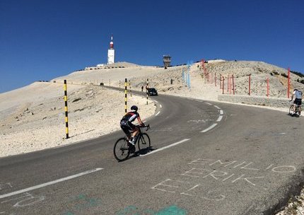 cycling up Mont Ventoux