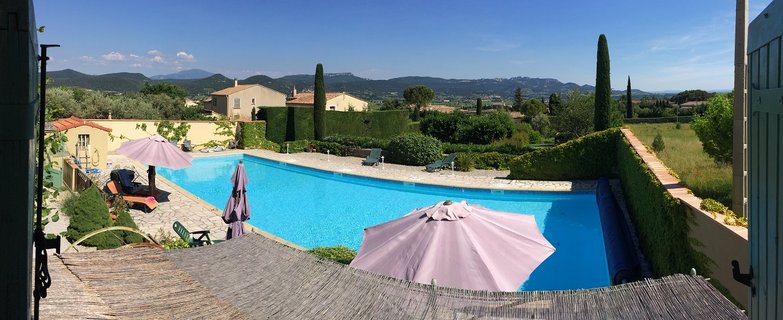 View from Cabine bedroom to Mont Ventoux and Dentelles des Montmirail
